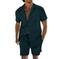 thumbnail image 1 of Camisetas de Verano Casuales de los Hombres, Pantalones Cortos de Manga Corta de la Solapa para la Playa, las Vacaciones Y la Ropa Deportiva Casual, 1 of 8