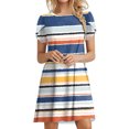 thumbnail image 2 of Jusqu'à 65 % de Rabais! Robes d'Été Mode pour Femmes 2024 Grande Taille Décontractées à Col Rond à Manches Imprimé Floral avec Poche Robe Ample Longueur Genou, 2 of 4