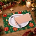 thumbnail image 6 of Christmas Placemats, Linen Holiday Table Mats, Festive Christmas Style, Heat Resistant Dining Place Mats, Washable Cloth Placemats for Kitchen Table, Home and Kitchen, 40x30cm, 6 of 7