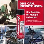 CorrosionX Rust Inhibitor, Industrial-Strength Dielectric Corrosion Prevention, Lubricant & Penetrant for Marine, Automotive, Electronics & RV, Protects Bolts, Cables, Engines, Parts, 16 oz Aerosol