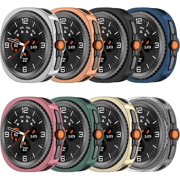 Screen Protector Case Compatible with Samsung Galaxy Watch 8 Classic 46mm Smartwatch, Soft TPU Plated Bumper Full Protective Cover Cases Scratch-Proof