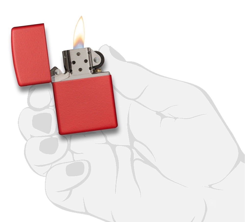 Zippo Classic Red Matte Windproof Pocket Lighter