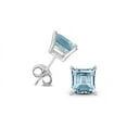 thumbnail image 2 of PJ Jewelry Aquamarine Square Stud Earrings, 2 ct. t.w., White Gold-Plated, 2 of 4