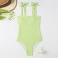 thumbnail image 4 of Conjunto de Bikini de Cintura Alta para Mujeres Sexy Color Sólido Correa de Hombro Conjunto de Traje de Baño de Playa, Nylon, 4 of 9