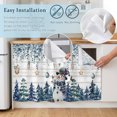 thumbnail image 5 of Blue Snowman Christmas Cabinet Curtain 32"Wx55"L,Dustproof Pantry Door Curtain W/ Self Adhesive Tape,Xmas Snowflake Eucalyptus Leaves Wooden Tall Storage Cover Privacy Drape for Bathroom Kitchen, 5 of 9