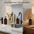 thumbnail image 5 of qolami Brown Soap Dispenser, 2 Pack Hand Soap Dispensers, Plastic Hand and Dish Dispenser for Kitchen, Refillable Liquid Soap and Lotion Dispensers Bottle, 5 of 8