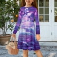 thumbnail image 2 of DISNIMO Purple Dolphin Sea Dress for Girls Dress Kids Long Sleeve Dresses Girls 9-10 Dress Children Girls Dresses Fall Girls Dresses Midi Length Dress for Kids Swing Dress Girls Dresses, 2 of 7