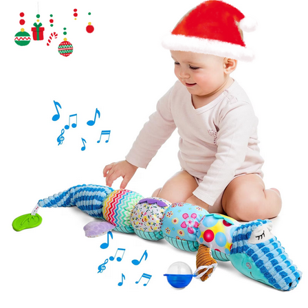 Baby Toys Musical Crocodile,Infant Toys Stuffed Animals with Ruler Design,Baby Boy Toys 6 to 12 Months,Infant 3 4 5 7 8 9 Months Old Baby Toys