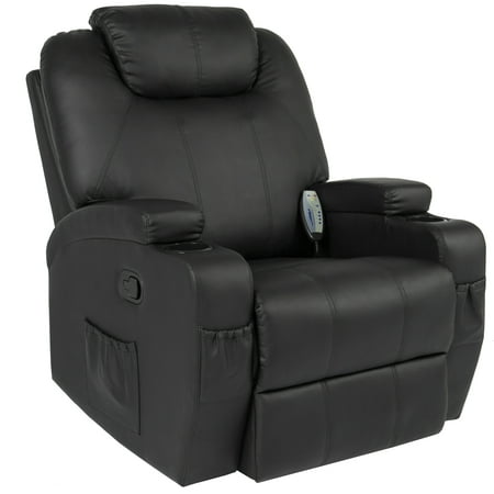Best Choice Products Faux Leather Executive Swivel Electric Massage Recliner Chair with Remote Control, 5 Heat & Vibration Modes, 2 Cup Holders, 4 Pockets, (The Best Recliner Ever)
