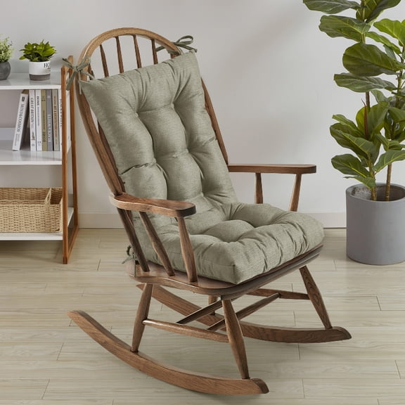 Sweet Home Collection 2 Piece Tufted Non Slip Rocking Chair Cushion Set Sage