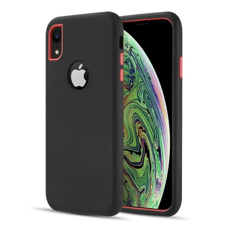 THE DUAL MAX SERIES 2 TONE TPU PC COVER HYBRID PROTECTION CASE FOR IPHOHE XR - BLACK /