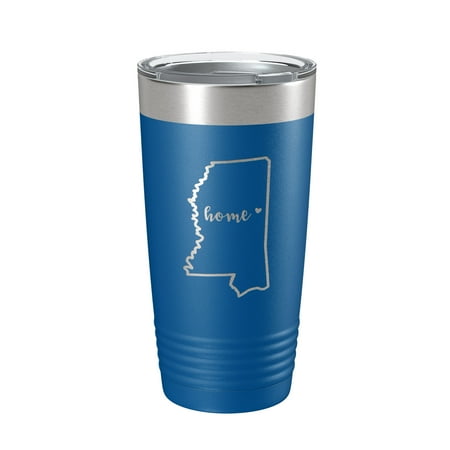 

Mississippi Tumbler Home State Travel Mug Insulated Laser Engraved Map Coffee Cup 20 oz Royal Blue