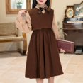 thumbnail image 2 of Girls Dress Two Piece Outfit Vest Long Sleeve Lined Casual For All Season Teen Toddler Thickened Fashion Princess Daily School Wear, 2 of 4