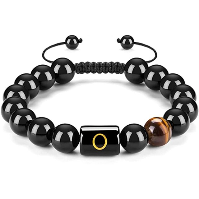 Tobillera de piedra negra, pulsera de cuentas de piedra negra, tobillera de piedras preciosas de piedra natural Wmkox8yii fajkfhkj1036