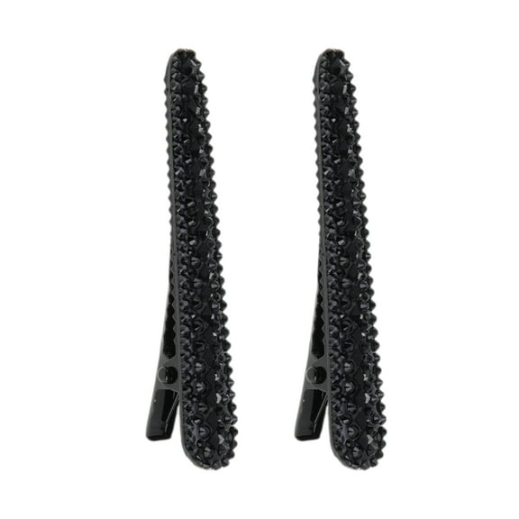 Unique Bargains 1 Pair Fashion Water Drops Hair Clips Hairdo Clip Black