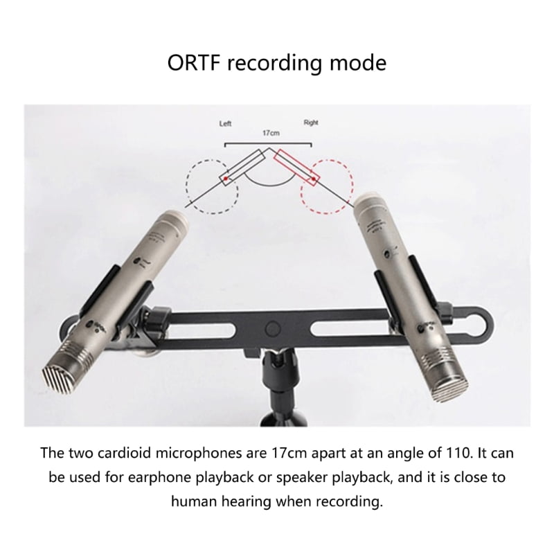 Double Mic Mount Rods with 5/8'' Thread for Most Microphone Stands Boom Arm