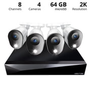 Night Owl 4 Channel 2K DVR with 4 Wired 2K Cameras and 64GB Micro SD Card