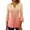 505_Pink, variant on 3/4 Sleeve T Shirts for Women Spring And Summer Seven Minutes Of Bell Pressed Pleated Solid Color Button V Neck T Shirts Purple