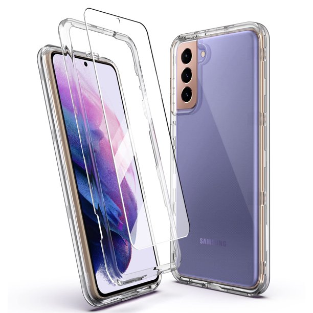 Funda para teléfono celular KIOMY Galaxy S21+ 3 en 1 a prueba de golpes, transparente