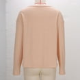 thumbnail image 5 of Tops for Women Long Sleeve Fall Winter Classic Solid Color Gold V-neck Pullover T-shirt Khaki S, 5 of 9
