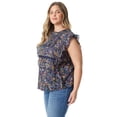 thumbnail image 2 of Jessica Simpson Women's and Women's Plus Size Ruby Flutter Woven Top, 2 of 6