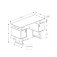 thumbnail image 3 of Computer Desk, Home Office, Laptop, Storage, 48"L, Work, Metal, Laminate, White, Grey, Contemporary, Modern, 3 of 5