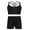 Black, variant on Miaeowve Kids Girls 2-Piece Gymnastics Dance Outfits Athletic Crop Tops and Booty Shorts Activewear Set Black 14