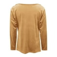 thumbnail image 5 of YMNXA Women's Velvet Top Long Sleeve Solid Color Fashion Comfortable Elegant Tee For Casual Daily Wear,Gold,Xl, 5 of 6