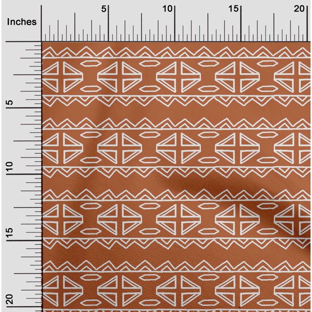 oneOone Tissu Popeline de Coton Chevron & Triangle Imprimé au Mètre 56 Pouces de Large