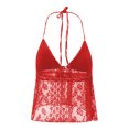 thumbnail image 3 of LMLYSoH Women Tank Tops Lace Tie-Up Halter Neck Casual Vests Summer Backless Sleeveless Tops Streetwear, 3 of 9