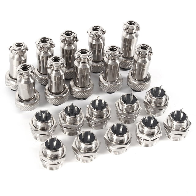 Juego De 10 Enchufes De Aviación GX12 De 3 Pines Y 12 Mm, Conector Hembra De Metal Macho, Niquelado De Zinc, Para Sistemas De Adquisición De Datos, Inclinómetro, Máquina CNC