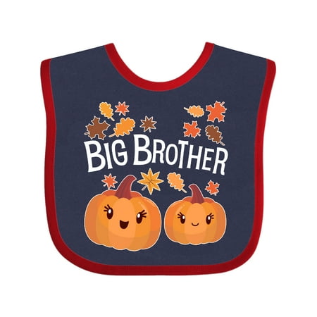 

Inktastic Big Brother Pumpkins with Fall Leaves Gift Baby Boy Bib