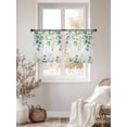 thumbnail image 3 of Sage Green Eucalyptus Leaves Sheer Curtains 45 Inch Length 2 Panels Set Window Treatments, Spring Summer Botanical Rod Pocket Semi Curtains for Living Room/Bedroom/Kitchen Décor, 104"W x 45"L, 3 of 7