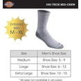 thumbnail image 3 of Dickies Men's 6 pairs Dri-Tech Mid-Crew Socks, Sizes 6-12, Grey with Grey Sole, 3 of 3