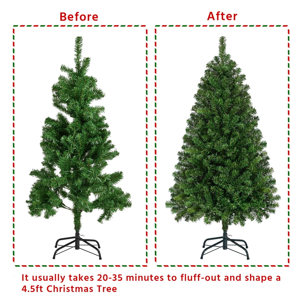 Alden Design Clear Prelit Incandescent Green Hinged Spruce Artificial Christmas Tree, 4.5'