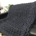 thumbnail image 5 of Hand Knitted Chunky Blanket Throws:Weighted Knit Blanket Throw,Handmade Chunky Yarn Blanket for Sofa and Bedroom,Soft Thick Knit Throw Blanket,Fluffy and Cozy,47×70 Inch (Dark Gray), 5 of 14
