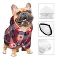 thumbnail image 3 of Cauagu Heart Plaid Pattern Winter Pet Hoodie Sweatshirts- Dog Hoodie Sweater with Leash Hole - Cute Dog Hoodie - Pet Clothes Puppy Cat Custume -Medium, 3 of 8