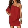 thumbnail image 2 of Women Off Shoulder Ruffles Bodycon Mini Dress, 2 of 2