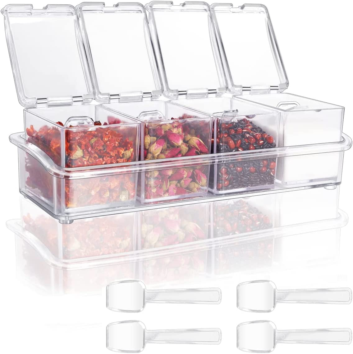 Clear Seasoning Boxes , Acrylic Spice Shakers Jars Pots Cruet Condiment