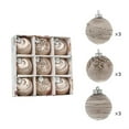thumbnail image 3 of 9PCS Rustic Champagne Christmas Ornaments â Farmhouse Xmas Tree Balls Set, Shatterproof Glitter Pearl Decorations for Holiday Wreaths & Garland, 3 of 8