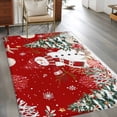 thumbnail image 2 of Area Rugs for Living Room Bedroom, Red Christmas 4'x6' Rug Washable Carpet Runner Indoor Outdoor, Snowman Xmas Tree Coastal Snowflake Starfish Non Slip Accent Floor Mats Rug for Kitchen, Office, 2 of 8