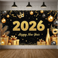 thumbnail image 3 of Decorative Design New Year Banner Festive Theme Celebration Banner for Holiday Event Indoor Decoration Party Backdrop, 3 of 5