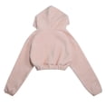 thumbnail image 5 of WEIYLL Women Hoodies Warm Plush Short Elastic Zipper Pink Women's Cold Weather Sweaters (size XL ), 5 of 8