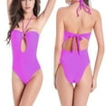 thumbnail image 2 of Kmdttou High Waisted Bikinis Sets for Women Ms.line Elemen Swimwear Fashion Polyamide Biky Ni Swimsuit Up to 65% off!, 2 of 5