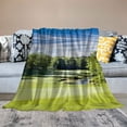 thumbnail image 2 of Fenyluxe Trees Flannel Throw Blanket for Couch Sofa Bed Office Camping School | Soft Plush All Seasons Blanket 60x80in, 2 of 6