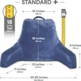thumbnail image 3 of Husband Pillow Dark Blue, Standard+ Original Reading Pillow in Bed Rest Chair, Shredded Memory Foam Large Lounge Cushion Adult Backrest w/ Arms, Comfy Back Support for Sit Sitting Up, Removable Cover, 3 of 9