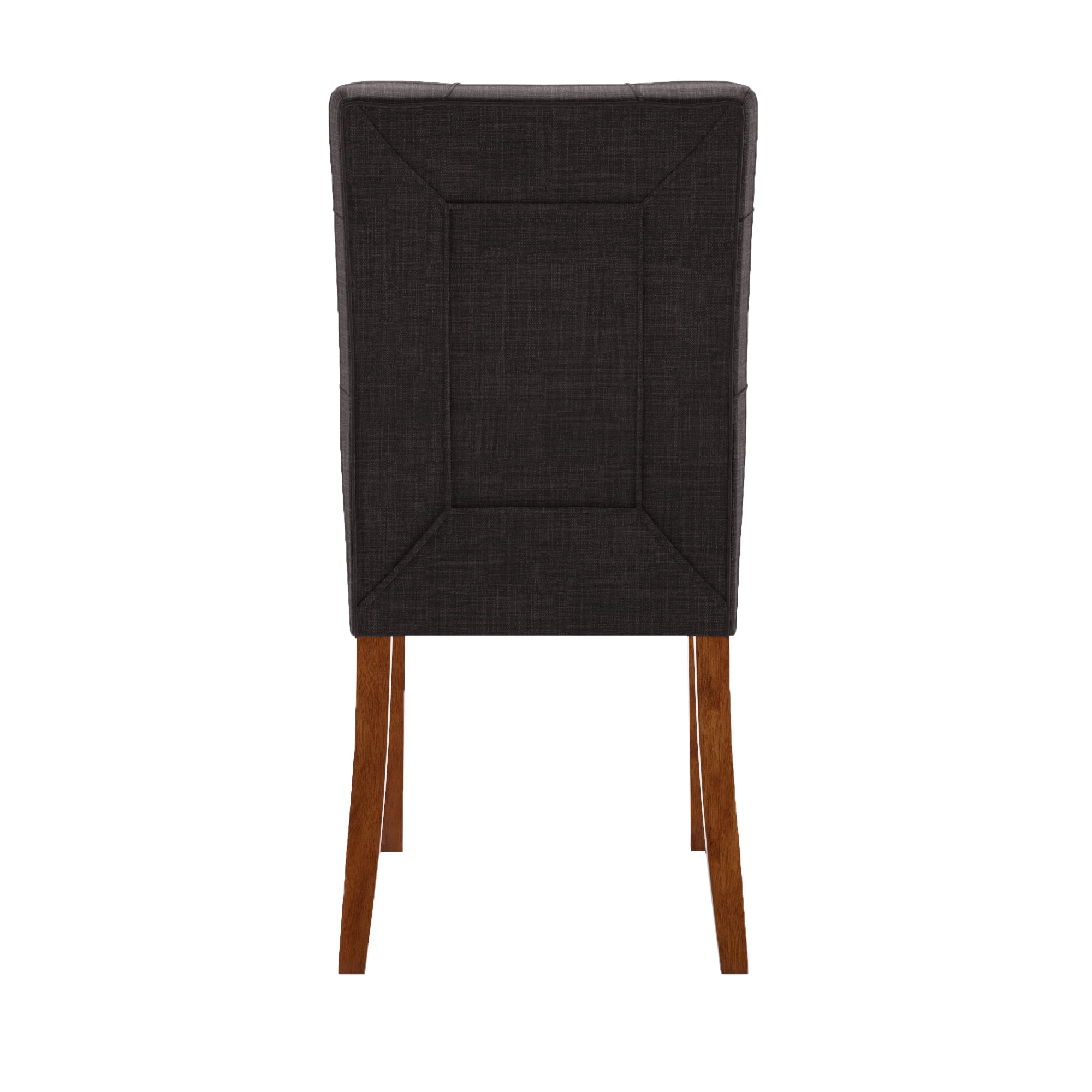 Chelsea Lane Upholstered Cherry Finish Dining Side Chair, Set of 2, Dark Gray