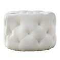 thumbnail image 2 of TMS Scopi 24” Upholstered Velvet Round Tufted Ottoman, White Velvet, 2 of 6