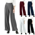 thumbnail image 2 of ShiShine Women's High Waist Palazzo Pants Fall Casual Wide Leg Trousers Loose Work Office Business Suit Pant Pockets, 2 of 6