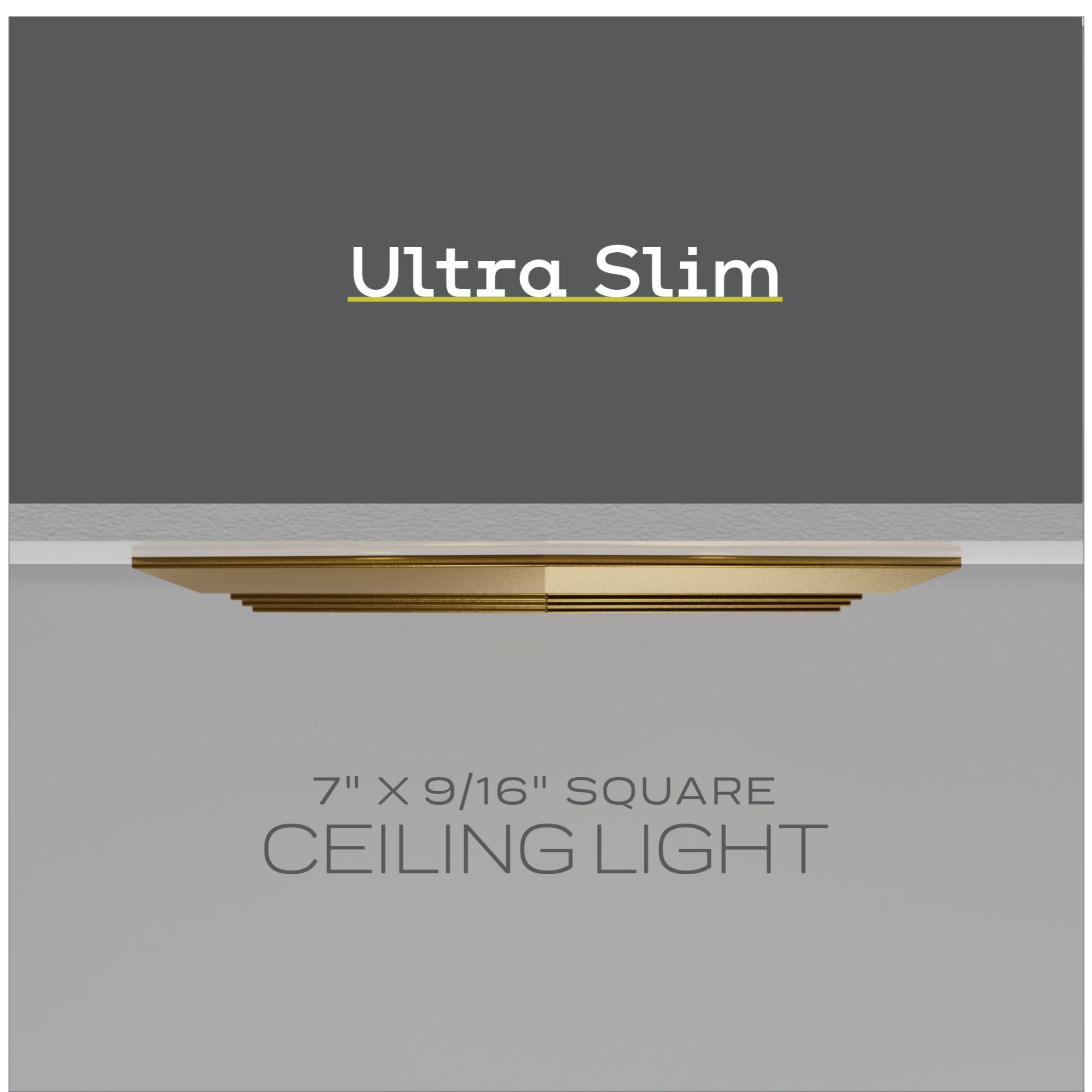 Next Glow Flush Mount Ceiling Light Fixture 7" 3000K Square LED for Bedroom Kitchen